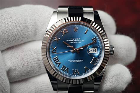 mens rolex oyster perpetual datejust blue roman